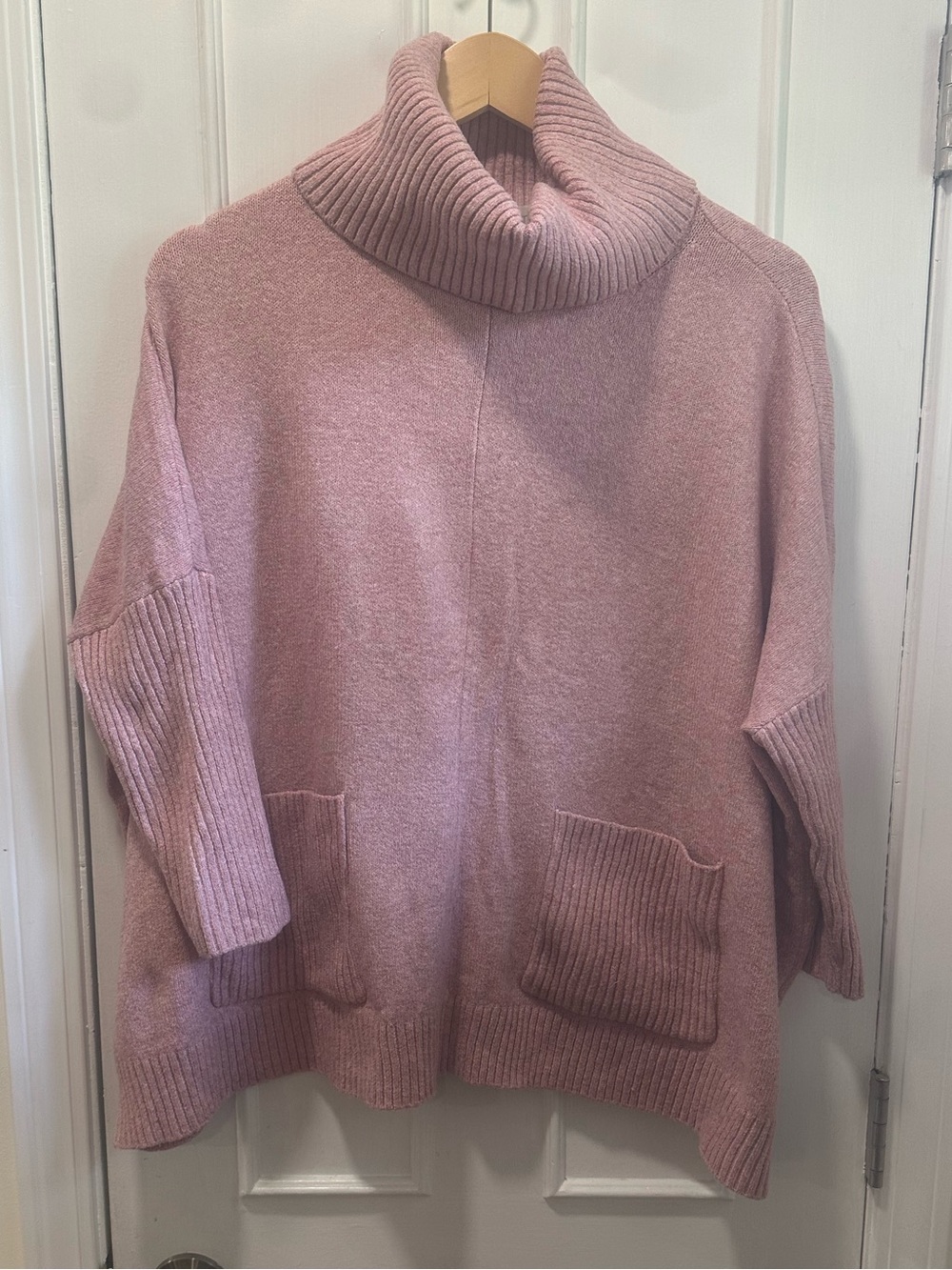 LOFT Dusty Rose Turtleneck Pocket Sweater